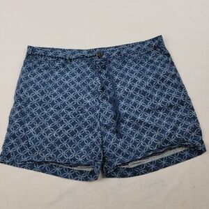 LRL Lauren Jeans Co Ralph Lauren blue printed drawstring shorts